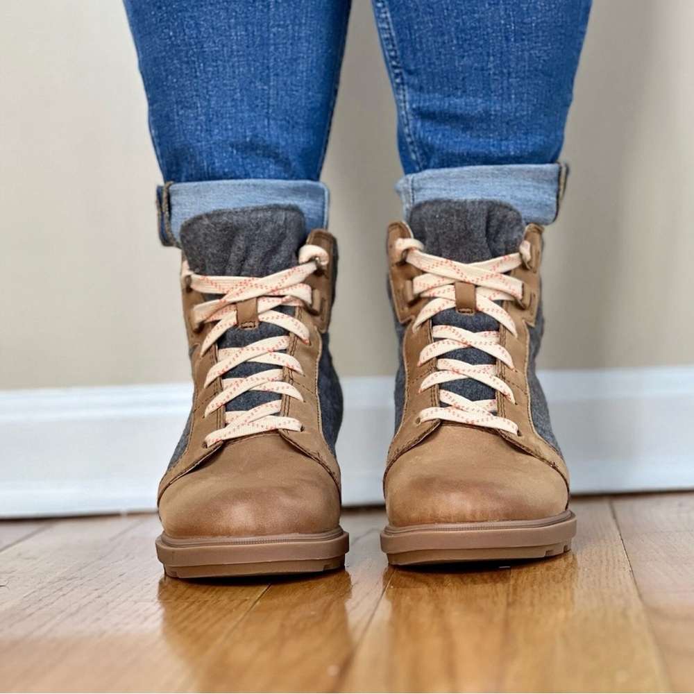 242 | Sorel Evie 2 Women’s Lace Boots Wedge Sneakers Athletic Casual Shoe - Picture 10 of 12